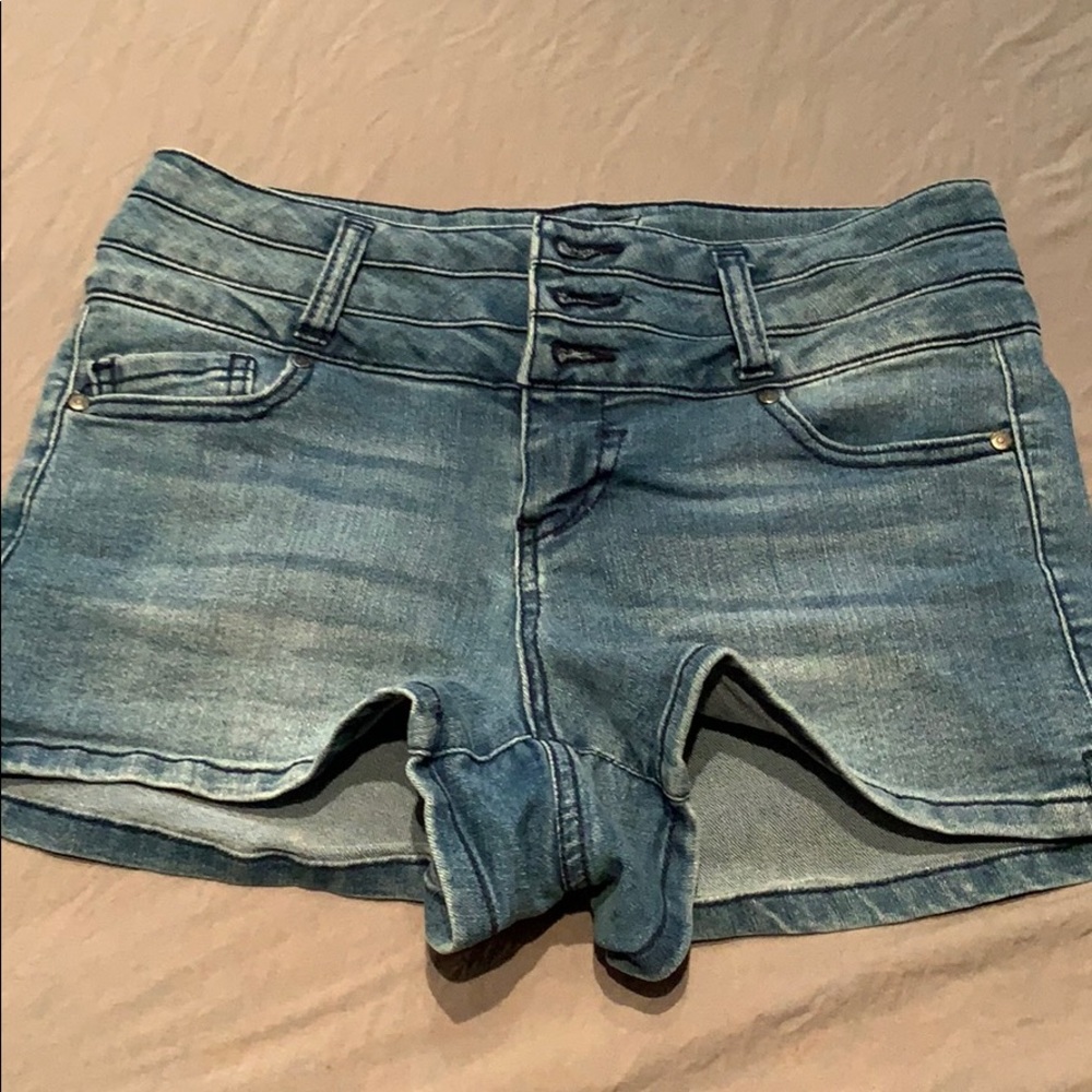 High rise jean shorts.